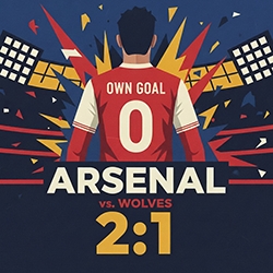 Dwa samobóje dały Arsenal cenne zwycięstwo. Arsenal 2-1 Wolves