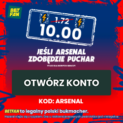Kurs 10.00 na wygraną EFL Cup przez Arsenal - promocja bukmachera BETFAN