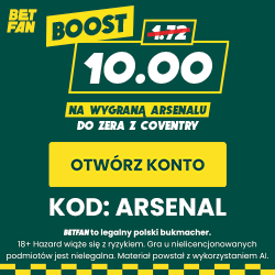 Kurs 10.00 na naszą wygraną do zera z Coventry - promocja bukmachera BETFAN